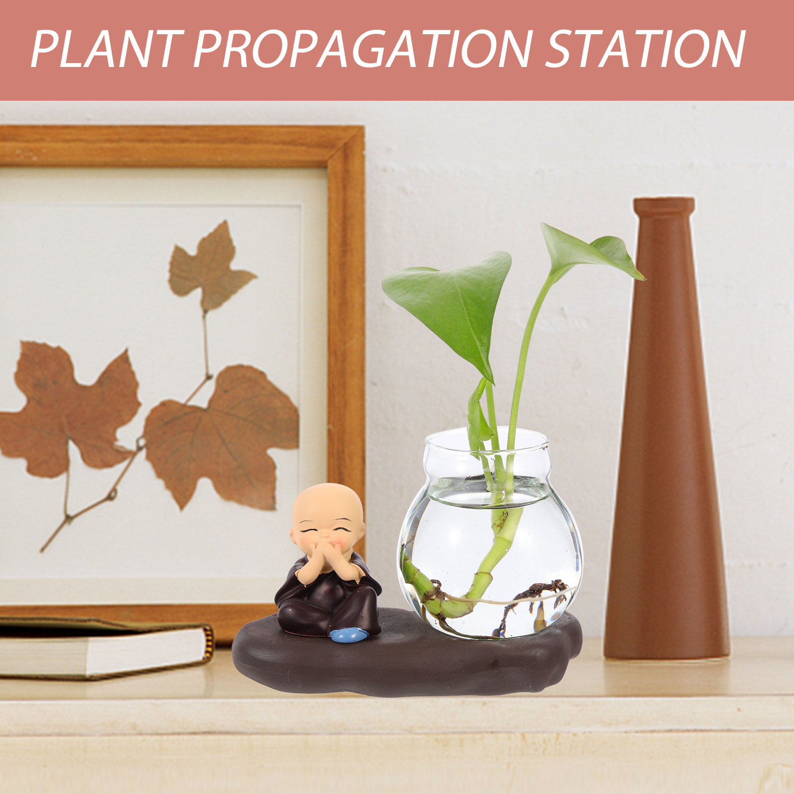 Propagation Station Vase - 2 Stück Harz-Blumenvase, Hydrokultur-Glas-Pflanzgefäß, Heimdekoration, Schreibtisch-Pflanzenständer,